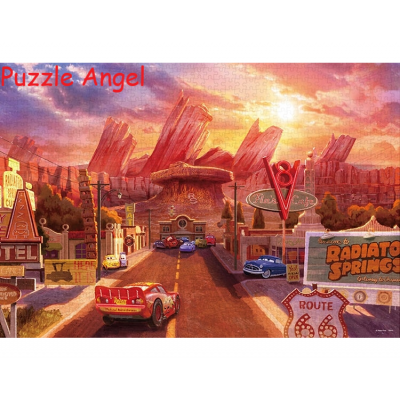 夥伴鎮（反斗車王）Cars 1000塊, 油畫面砌圖, size:51x73.5cm