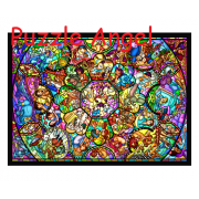 全明星彩色玻璃（所有角色）500 塊,  閃面效果, size:35x49cm.