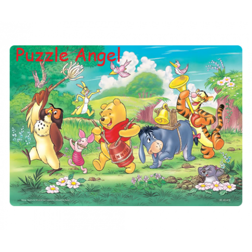 小熊維尼有趣的音樂家60塊砌圖 , 成品尺寸 26×37.5cm