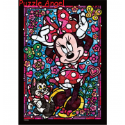 米妮老鼠彩繪玻璃（米奇與朋友）266 塊, 透明彩繪砌圖, size:18.2x25.7cm