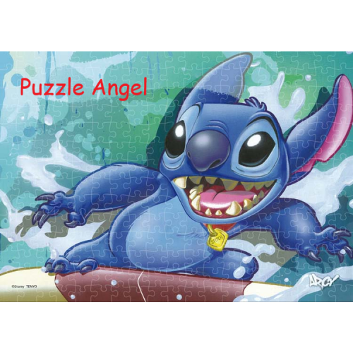 史迪仔衝浪(Stitch)266 塊, 透明彩繪砌圖, size:18.2x25.7cm