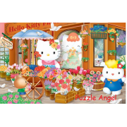 Hello Kitty浪漫花坊拼圖1000片, size:50x75cm