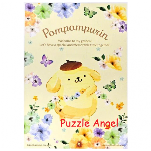 Pompompurin布丁狗【花漾系列】希望陽光108 塊砌圖, size：18.2×25.7cm