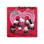 Hello Kitty【50周年】卡哇伊舞台拼圖磁鐵16片(方), 尺寸:5.5x5.5cm(方形)