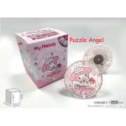 My Melody美樂蒂【氣泡水系列】甜草莓拼圖磁鐵16片-透明(圓), 尺寸:5.5x5.5cm(圓形)