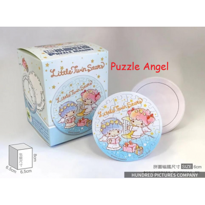 LittleTwinStars雙星仙子【天使系列】暖心詩歌拼圖磁鐵16片(圓), 尺寸:直徑6cm(圓形)