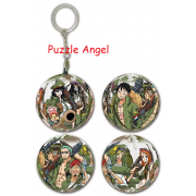 海賊王軍裝風球形拼圖鑰匙圈24片, 直徑:3.98cm   