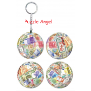 鈔票立體球型拼圖鑰匙圈24片, 直徑:3.98cm   