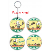 Kerokerokeroppi手作蛋糕立體球型拼圖鑰匙圈24片,  直徑:3.98cm   