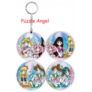 美少女戰士(2)球形拼圖鑰匙圈24片, 直徑:3.98cm   
