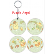 PomPomPurin【25周年系列】帥氣帽帽立體球型拼圖鑰匙圈24片,  直徑:3.98cm   