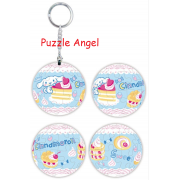 Cinnamoroll 大耳狗喜拿鮮奶油蛋糕立體球型拼圖鑰匙圈24片,  直徑:3.98cm   
