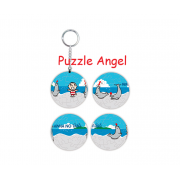 MINNA NO TABO大寶海邊頂球球立體球型拼圖鑰匙圈24片,  直徑:3.98cm   