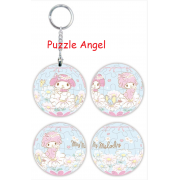 My Melody美樂蒂溫馨花香立體球型拼圖鑰匙圈24片,  直徑:3.98cm   