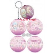 LittleTwinStars雙星仙子棉花糖立體球型拼圖鑰匙圈24片(透明款), 直徑:3.98cm