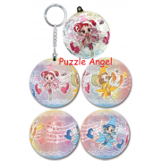 小魔女DOREMI 立體球型拼圖鑰匙圈24片(透明款),  直徑:3.98cm   