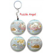 Cinnamoroll 大耳狗喜拿甜美夢鄉立體球型拼圖鑰匙圈24片,  直徑:3.98cm   