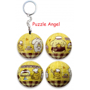 Pompompurin布丁狗甜點時刻立體球型拼圖鑰匙圈24片,  直徑:3.98cm   