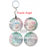 LittleTwinStars雙星仙子煥彩獨角獸立體球型拼圖鑰匙圈24片(透明款),  直徑:3.98cm   