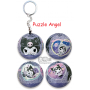 Kuromi酷洛米繽紛未來立體球型拼圖鑰匙圈24片(透明款),  直徑:3.98cm   