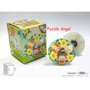 Disney Ufufy【水果花卉系列】梔子花拼圖磁鐵16片-透明(圓), 尺寸:5.5x5.5cm(圓形)   