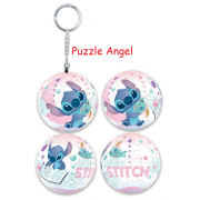 Stitch星際寶貝(2)立體球型拼圖鑰匙圈24片, 直徑:3.98cm