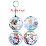 Frozen冰雪奇緣(8)立體球型拼圖鑰匙圈24片, 直徑:3.98cm