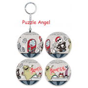 Nightmare Before Christmas聖誕夜驚魂(1)立體球型拼圖鑰匙圈24片, 直徑:3.98cm   
