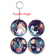 Frozen冰雪奇緣(11)立體球型拼圖鑰匙圈24片,  直徑:3.98cm   