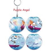 Frozen冰雪奇緣(12)立體球型拼圖鑰匙圈24片,  直徑:3.98cm   