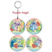 Stitch星際寶貝(8)立體球型拼圖鑰匙圈24片, 直徑:3.98cm   