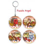 Chip an' Dale奇奇蒂蒂(9)立體球型拼圖鑰匙圈24片, 直徑:3.98cm   