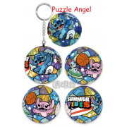 Stitch星際寶貝-透明款(2)立體球型拼圖鑰匙圈24片, 直徑:3.98cm  
