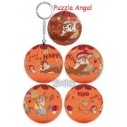 Chip an' Dale奇奇蒂蒂-透明款(1)立體球型拼圖鑰匙圈24片, 直徑:3.98cm   