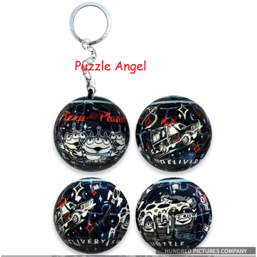 Toy story 4 玩具總動員立體球型拼圖鑰匙圈24片, 直徑:3.98cm