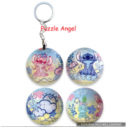 Stitch星際寶貝立體球型拼圖鑰匙圈24片, 直徑:3.98cm