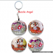 Chip an' Dale奇奇蒂蒂立體球型拼圖鑰匙圈24片, 直徑:3.98cm