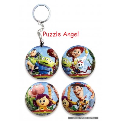 Toy story 4 玩具總動員 立體球型拼圖鑰匙圈24片, 直徑:3.98cm