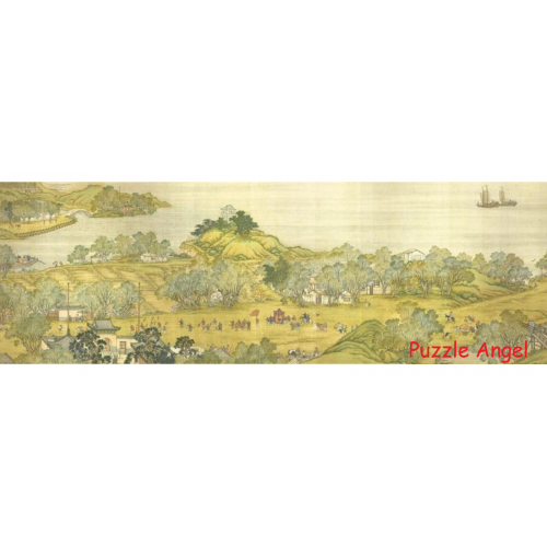 清院本 清明上河圖(2)1008 塊砌圖, size：34×100cm