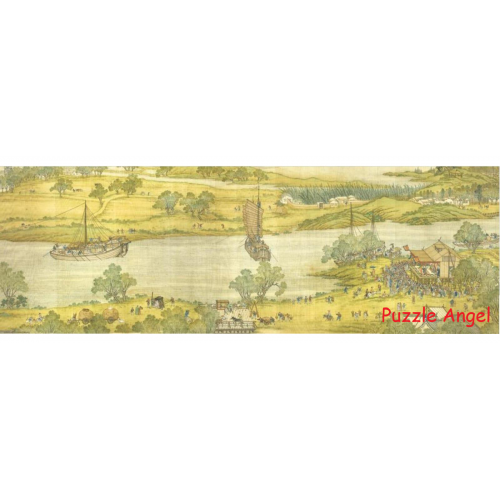 清院本 清明上河圖(3)1008 塊砌圖, size：34×100cm