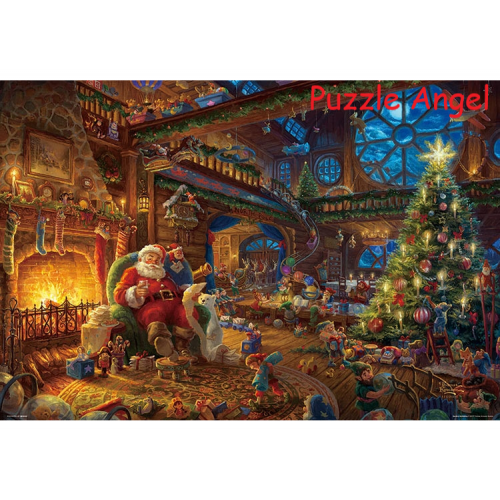 聖誕老人的工作坊（Thomas Kincaid）1000塊, 油畫面砌圖, size:49x72cm