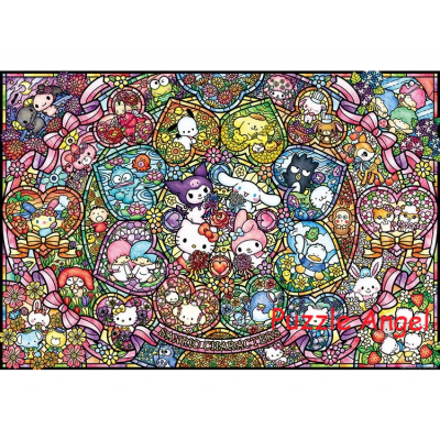 Sanrio 角色彩繪玻璃（Sanrio）1000塊砌圖, size:49x72cm