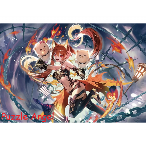 無拘無束的地獄火焰三頭犬（暗影宇宙）（Shadowverse）1000塊拼圖, size:49x72cm