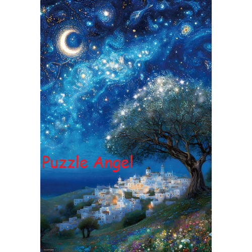 星夜回憶（中田） 1000 塊拼圖, size：49×72cm