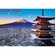風景-富士山與千元神社的鶴舞300 塊砌圖, size：26×38cm