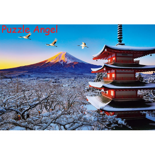 風景-富士山與千元神社的鶴舞300 塊砌圖, size：26×38cm