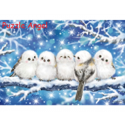 長尾山雀們聚在一起聊天（原井加代美）300塊砌圖, size:26x38cm