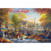 The Pumpkin Festival（Thomas Kinkade）1000塊油畫面砌圖,  size:49x72cm