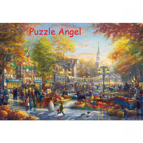 The Pumpkin Festival（Thomas Kinkade）1000塊油畫面砌圖,  size:49x72cm