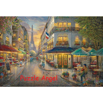Paris Cafe(Thomas Kinkade) 1000 塊油畫面, 迷你版砌圖 , size:26x38cm